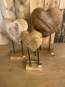 Harten in teak hout